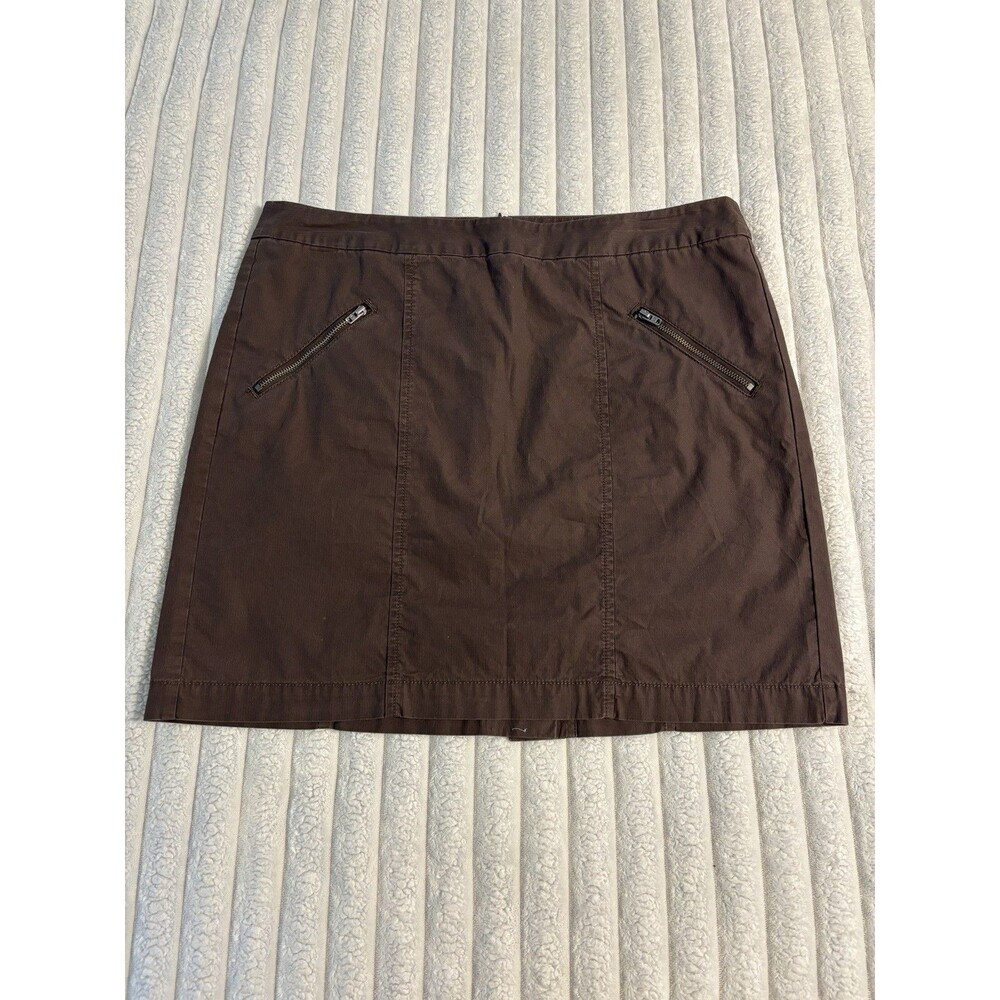 LOFT ann Taylor Zipper Pocket Skirt Womens 8 Y2K Utility Grunge Goblincore